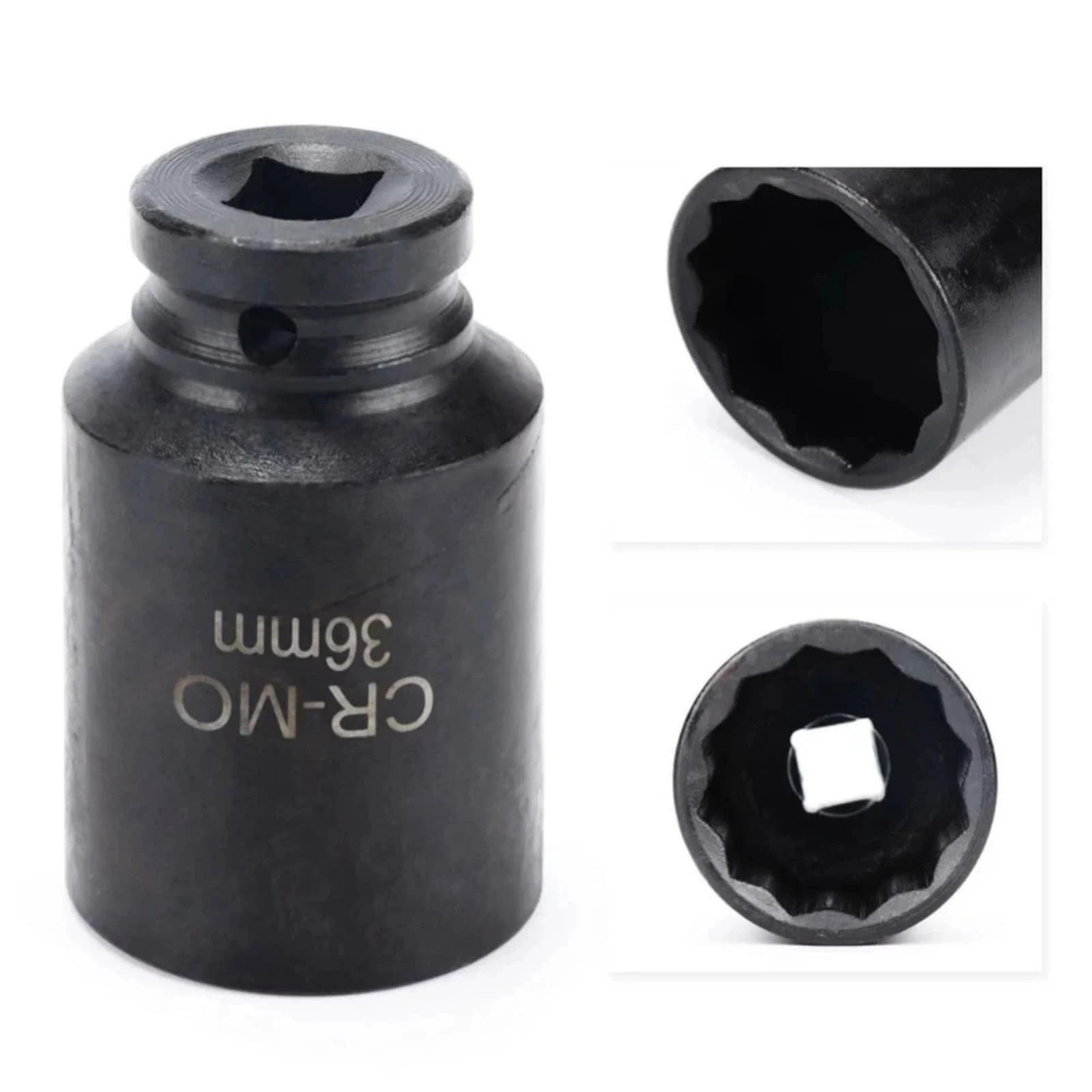 1Pc 1/2-inch Drive Impact Socket 12 Point 36mm Industrial Grade Wrench Long Socket Wrench Machinery Maintenance