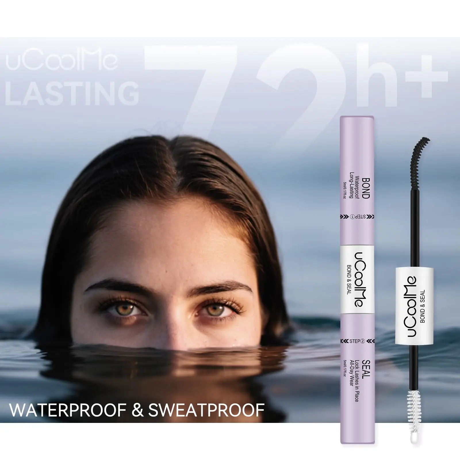 uCoolMe Lash Bond en Seal met Snelle Lijm Remover Sterke Hold 72H Wimpers Extension Waterdicht en Langdurige DIY Make-Up Tool