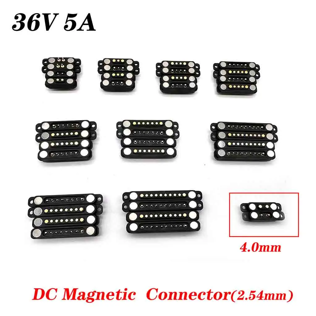 

5A DC Magnetic Pogo Pin Connector 2Pin 3Pin Pogopin Male Female Spring Loaded DC Power Socket 2P-10P