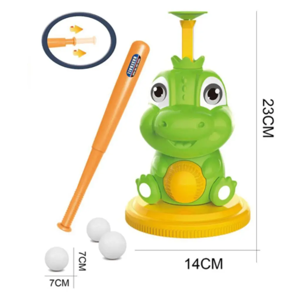 1 Set Cartoon Dinosaur Kids Baseball Trainer with 3 Balls Sport Games Baseball Pitching Machine Educational Parent-child