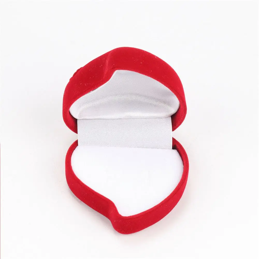 عرس هدية تخزين لطيف فاخر خاتم الزواج صندوق صندوق خاتم قطيفة صندوق مجوهرات قلب أحمر