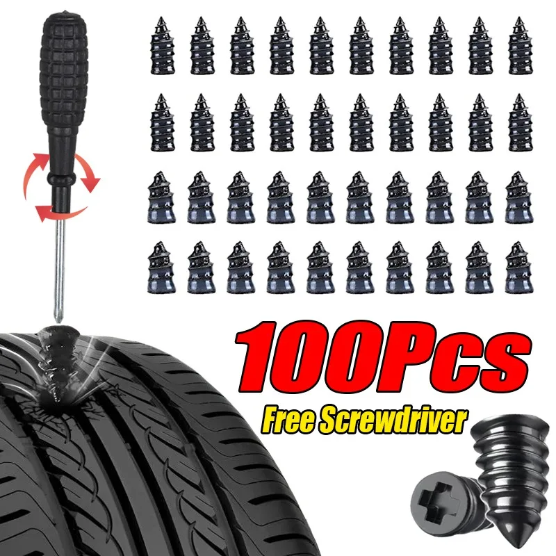 10-100Pcs Car Motorcycle Vacuum Tyre Repair Nails Truck Scooter Bike Tire Puncture Repair Tubeless Tools Car Tire Accessories