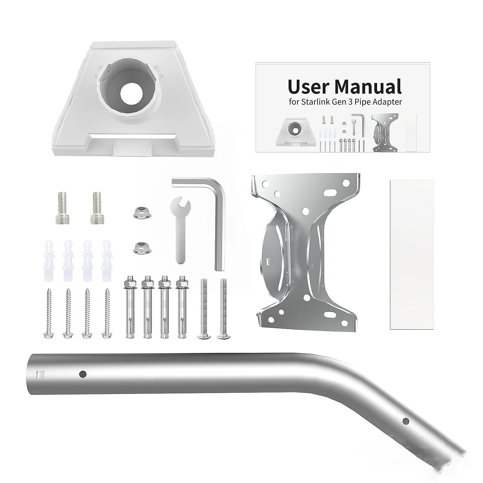 Starlink Mini Gen3 V3 Installation Kit Lowest Price Metal Wall Mount & Internet Kit Satellite Adjustable Rod Tube Roof Adapter