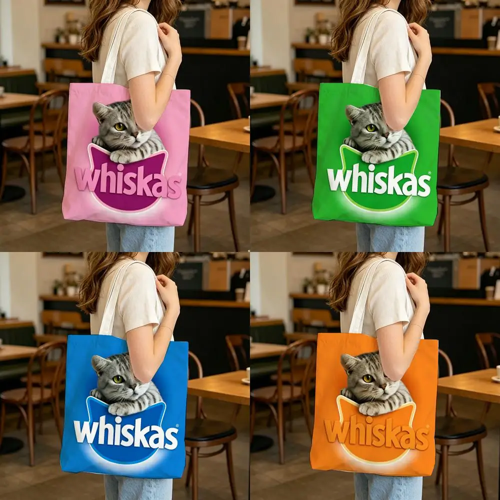 Bolsas de almacenamiento W-Whiskas, bolsa de compras, bolso de lona ligero, ideal para uso diario, compras y viajes