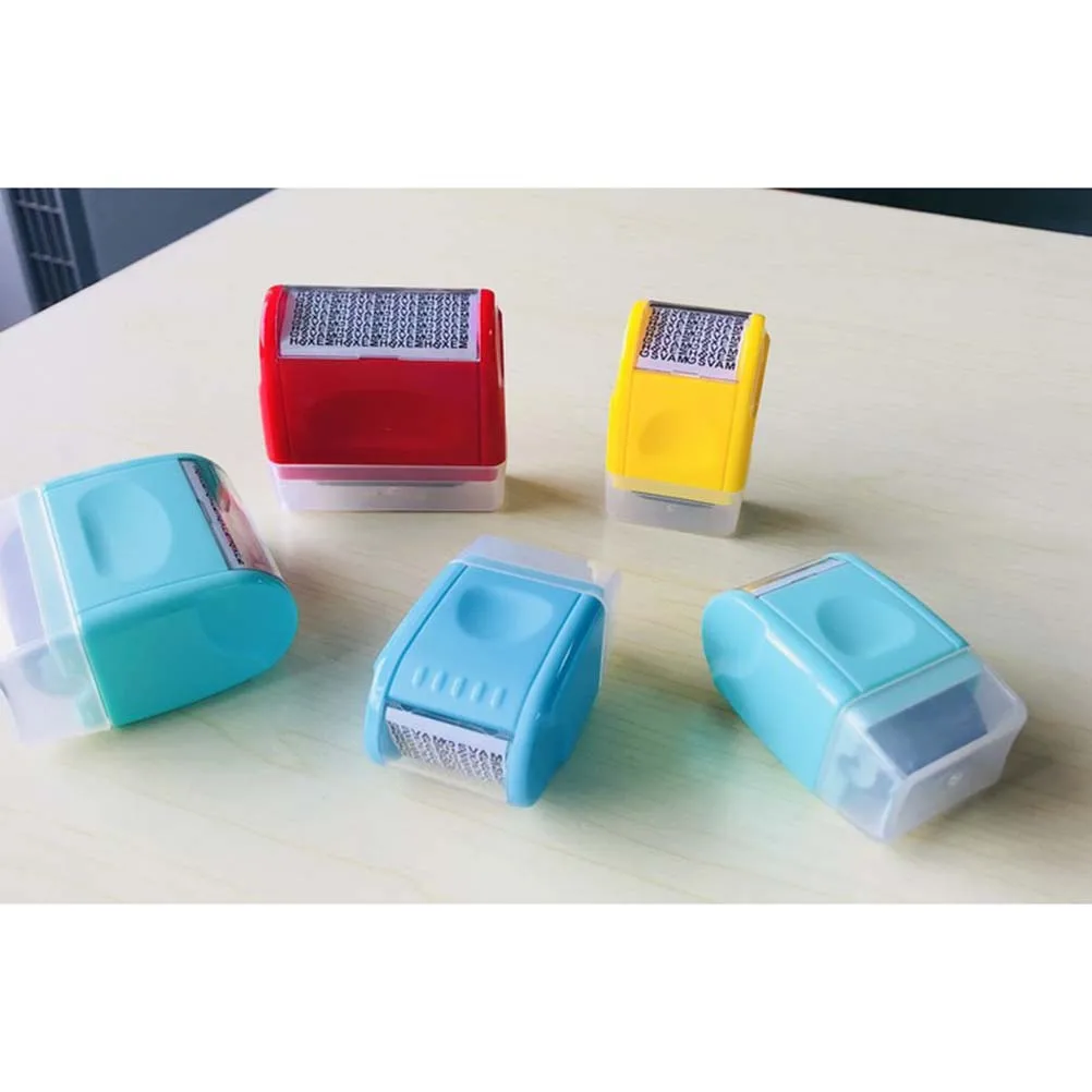 Mini Roller Self-Inking Stamp For Office Privacy Protection Compact Messy Code Security Stamp Lightweight Office