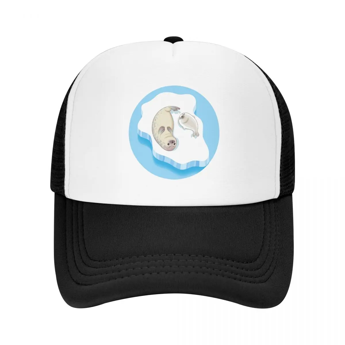 Cute Seals Family Cartoon Character Design Cap Mesh Baseball Caps Adjustable Hat Hip Hop Unisex Baseball Hats Polychromatic