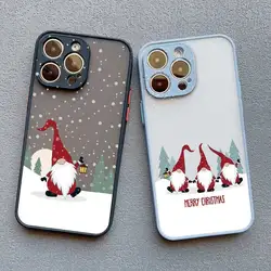 Cartoon New Year Christmas Santa Claus Phone Case For iPhone 16 15 14 7 8 Plus 13 12 11 14 15 16 Pro Max XS X XR Shockproof Case