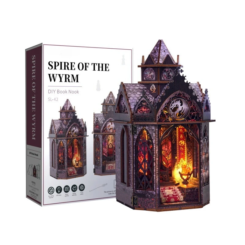 DIY Dragon Roost Tower – Handcrafted 3D Wooden Assembly Puzzle Model, Creative Birthday Gift