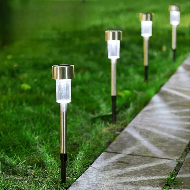 Solar Outdoor LED Stainless Steel Rod Lights Landscape Decoration for Yard Lawn Pathway Deck Driveway Garden Holiday Party