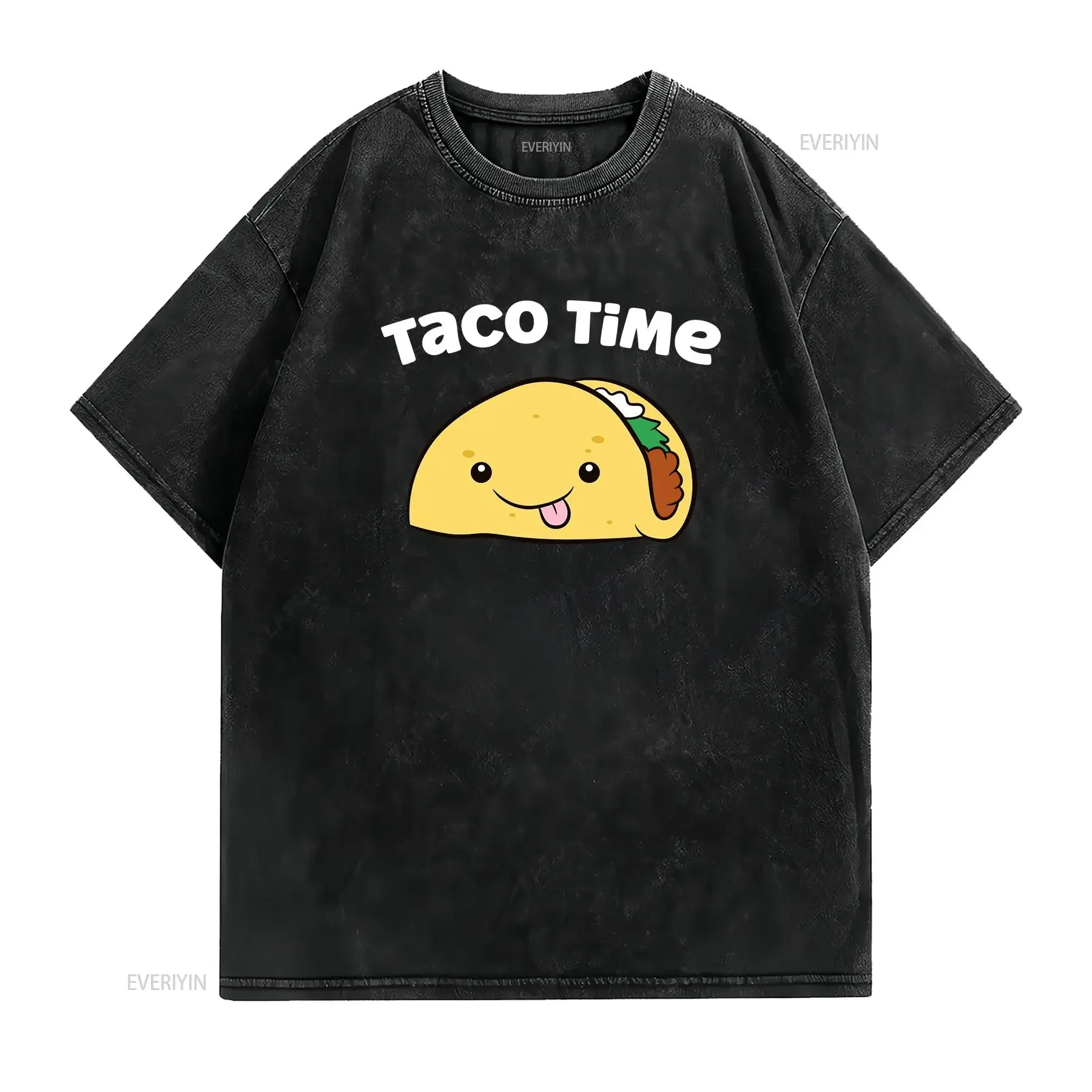 Funny Taco Lover Time Tuesday T Shirt vintage Washed designer clothes Versatile Soft Stretched streetwear graphic Casual