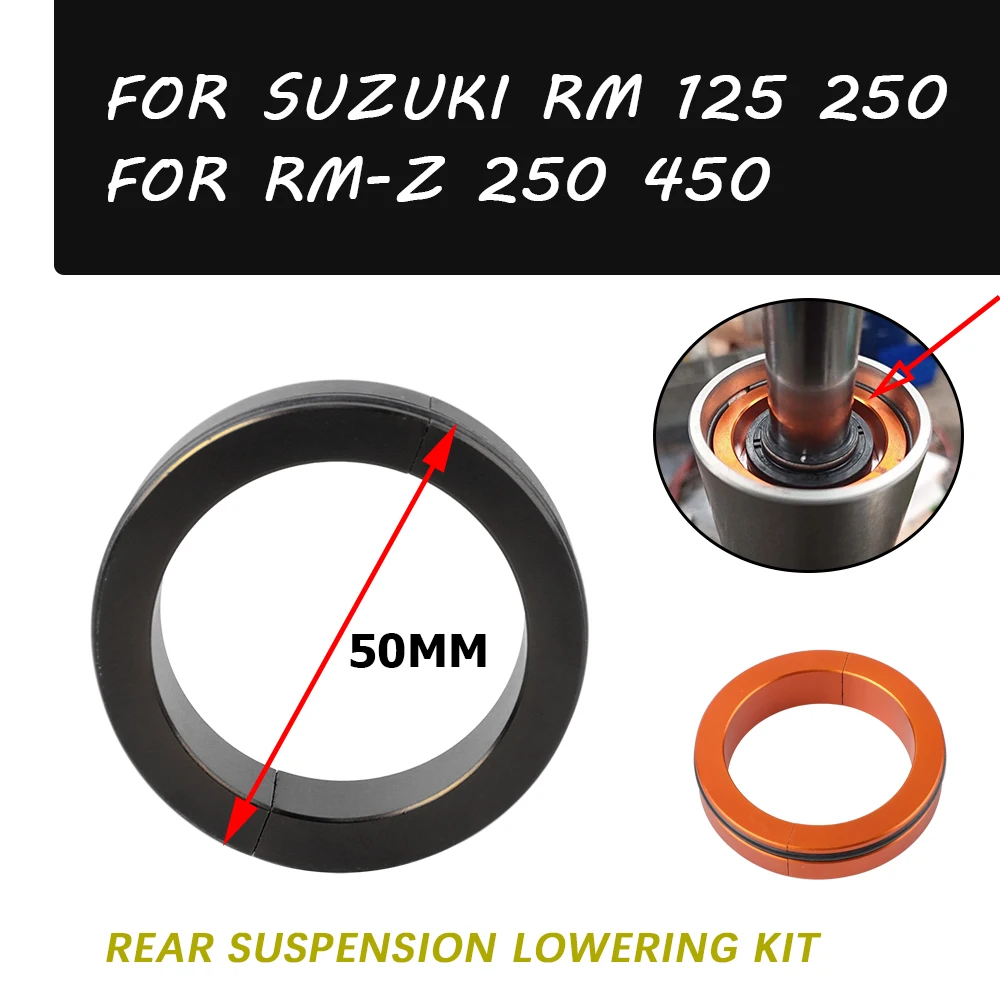 For SUZUKI RM125 RM250 RMZ250 RMZ450 RM 125 RM-Z 250 RMZ 450 Accessories 50MM Rear Shock Absorber Suspension Lowering Kit Cap