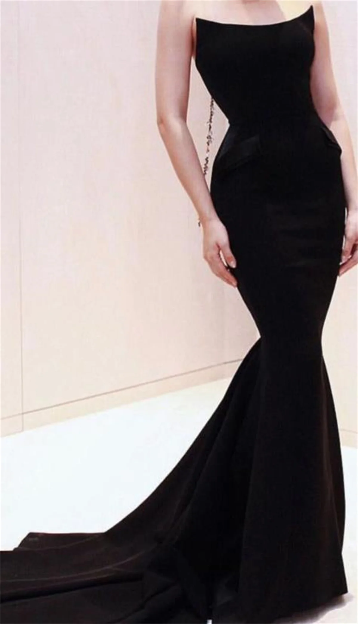 Black Mermaid Trailing Women's Wedding Dress Bandeau Sleeveless Elegant Evening Gown Luxury Sense Simple New Style 2023