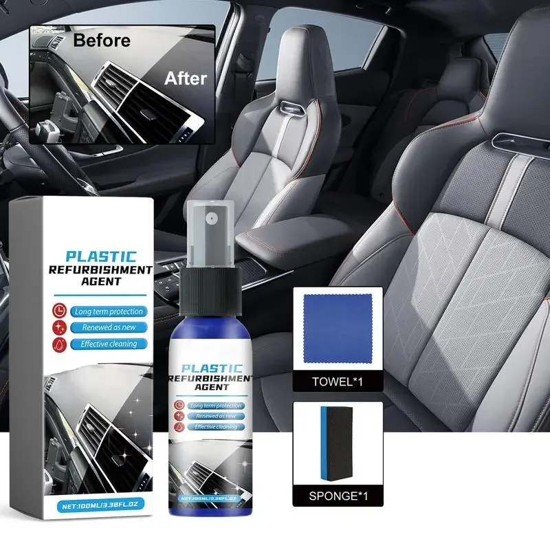 Vehicle Interior Polish Restore Agent Car Trim Restorer Universal Refreshing Coating Non-greasy Liquid Dashboard Cleaner