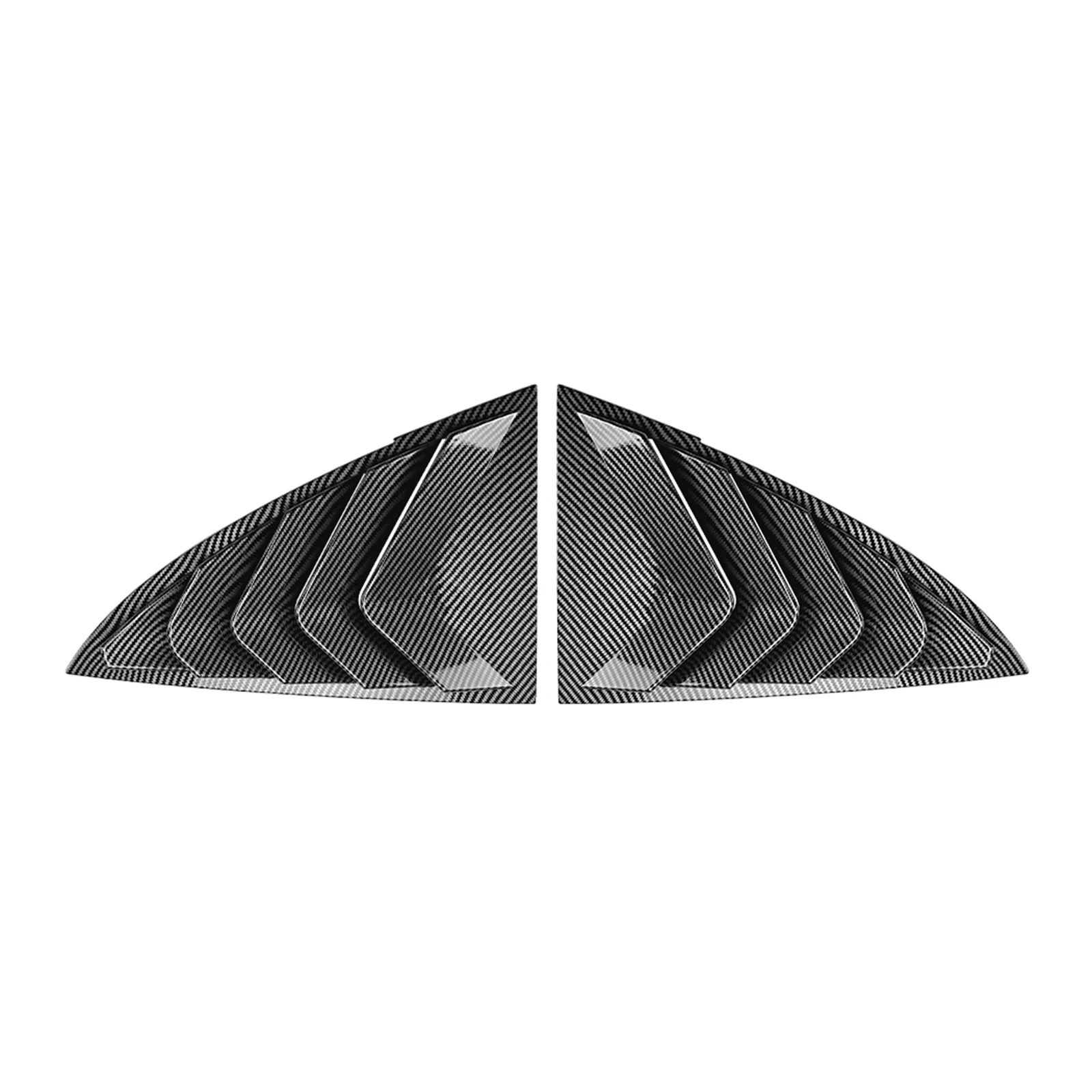 

Rear Side Window Louver Shutter Trim Windshield Cover Wind Deflector For Tesla Model 3 2017-2025 Carbon Fiber Look/Gloss Black