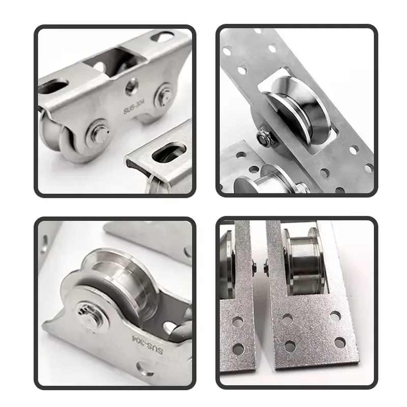 VUH Type Stainless Steel Sliding Door Track Bearing Concealed Pulley for Lateral and Downward Movement Heavy Duty Roller