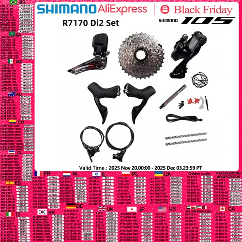 Shimano Di2 105 R7170 pieza electrónica juego de frenos de disco hidráulico desviador delantero R7150 2x12s RD-R7150 CS-R7100 DN300 Di2 Set