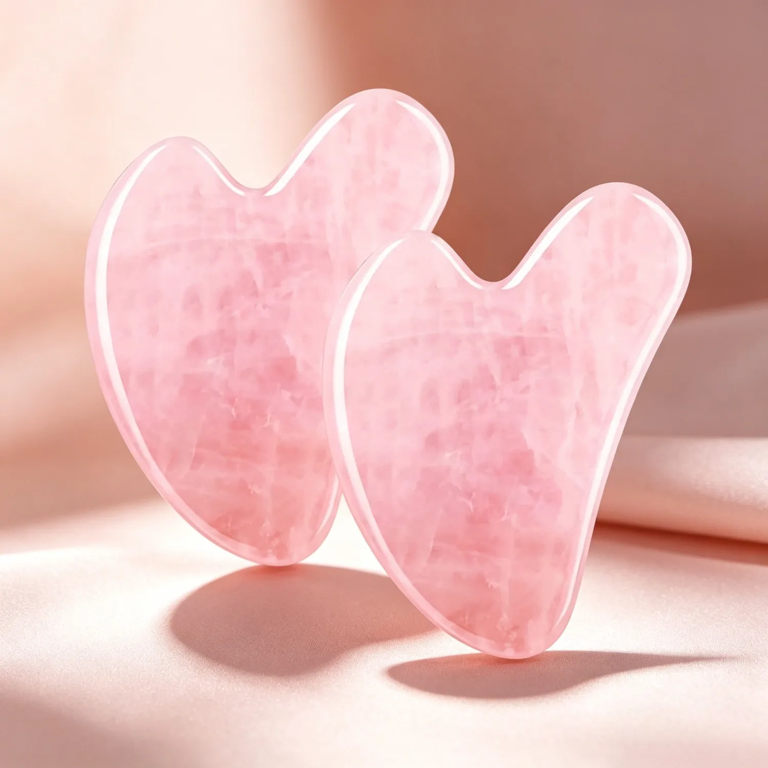 2/1 pcs Rose Quartz Guasha Tool for Face Gua Sha Stone for Puffiness Reducing & Jawline Sculpting Face Stone relax massage Tools