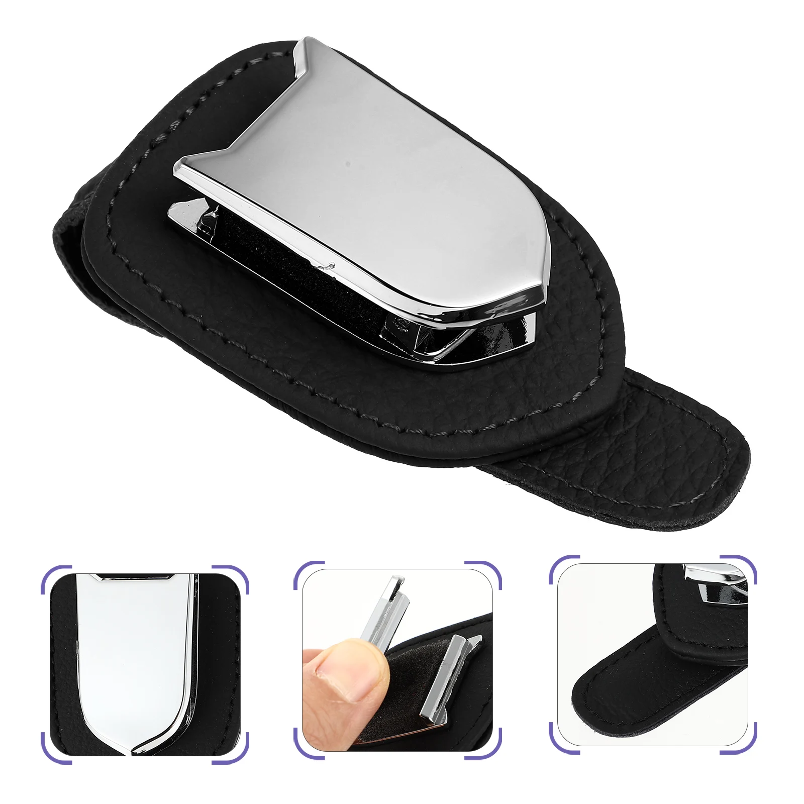 

Car Glasses Clip Sunglasses Holder Eyeglasses Clips Zinc Alloy Long Service Life No Damage Anti Drop Scratch Lost Proof