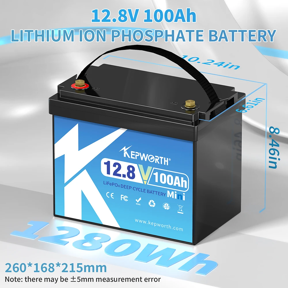 12V LiFePO4 Battery Pack 100 120 135 200Ah for Golf Cart RV Campers Off-Road Built-in Bluetooth 6000 Cycles Lithium Power