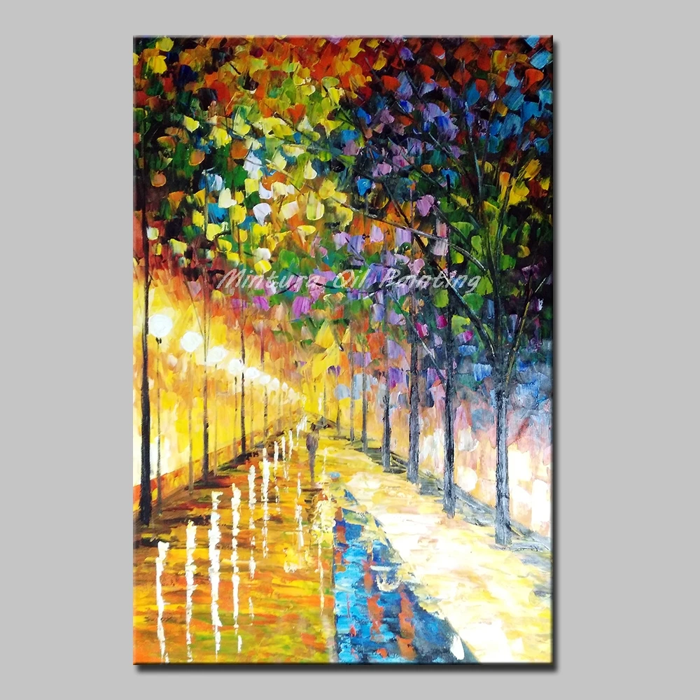 

Mintura Frameless Paintings Hand-Painted Thick Texture Landscape Oil Painting On Canvas,Wall Pictures For Living Room Home Decor