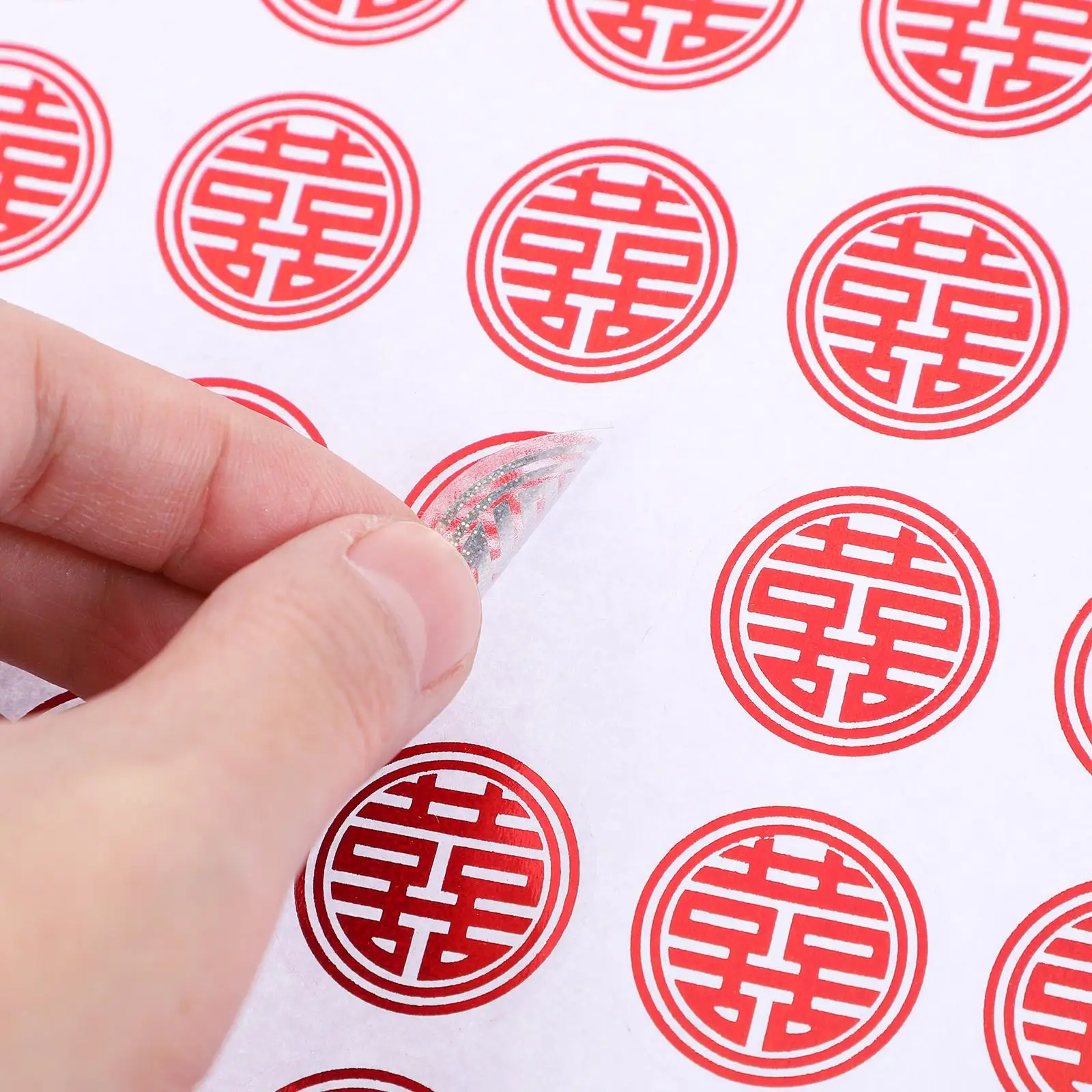 10 Sheets Wedding Card Happy Word Stickers Retro Decor Decorative Door Candy Red Decors