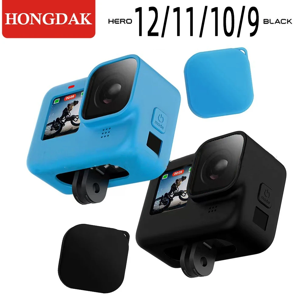 

for GoPro 9 10 11 Protective Silicone Case Tempered Glass Screen Creen Protector Film Lens Cap Cover for Go Pro Camera Accessory