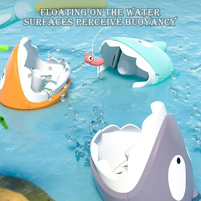 Shark ลอยน้ําของเล่นตลก Shark อ่างอาบน้ําของเล่นที่มีสีสัน Fine Motor Skill การเรียนรู้เกมการศึกษาก่อนวัยเรียนกิจกรรมสําหรับ