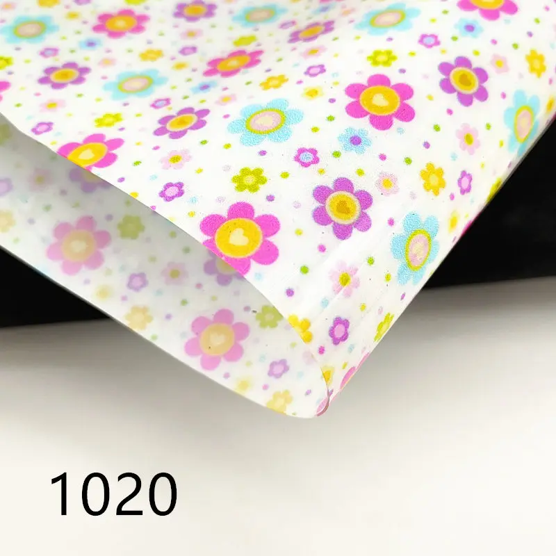 20*33CM A4 size flower print transparent jelly sheet UV print PVC bow bag fabric