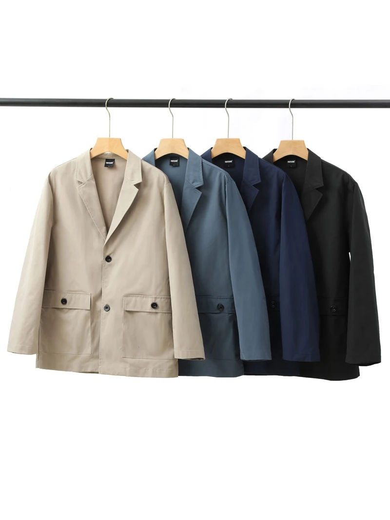 

Lightweight Breathable Men's Casual Suit Jaet Elastic Qui Dry Pure Color Busin Leisure Spring Summer Faion Outerwear