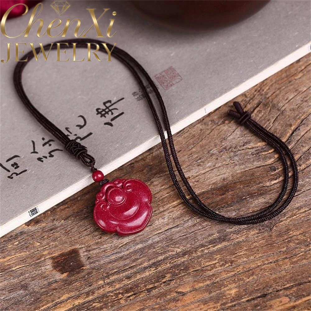 High-End Cinnabar Ruyi Peace Lock Pendant Luxury Quality Fashion Fine Jewelry Exquisite Popular Elegant Mascots Amulets Gift