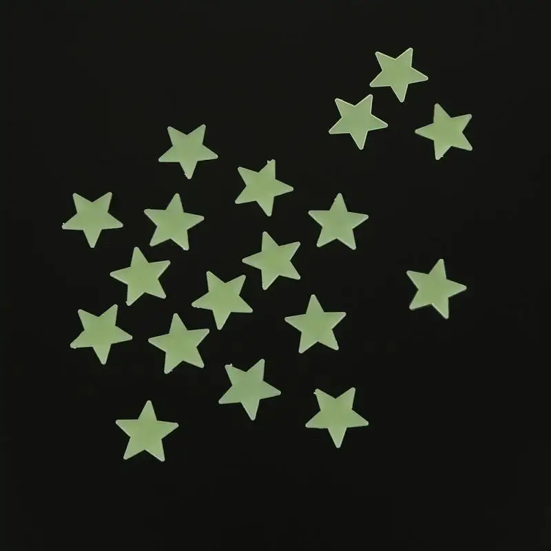 Pegatina de pared de estrella luminosa 3D, 1 ~ 8 piezas, fluorescente, para dormitorio de niños, techo del hogar, lugar oscuro