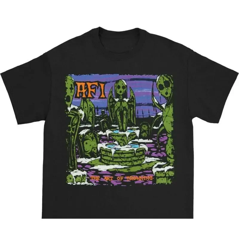 AFI Men's Art of Drowning Cotton Black Full Size T Shirt