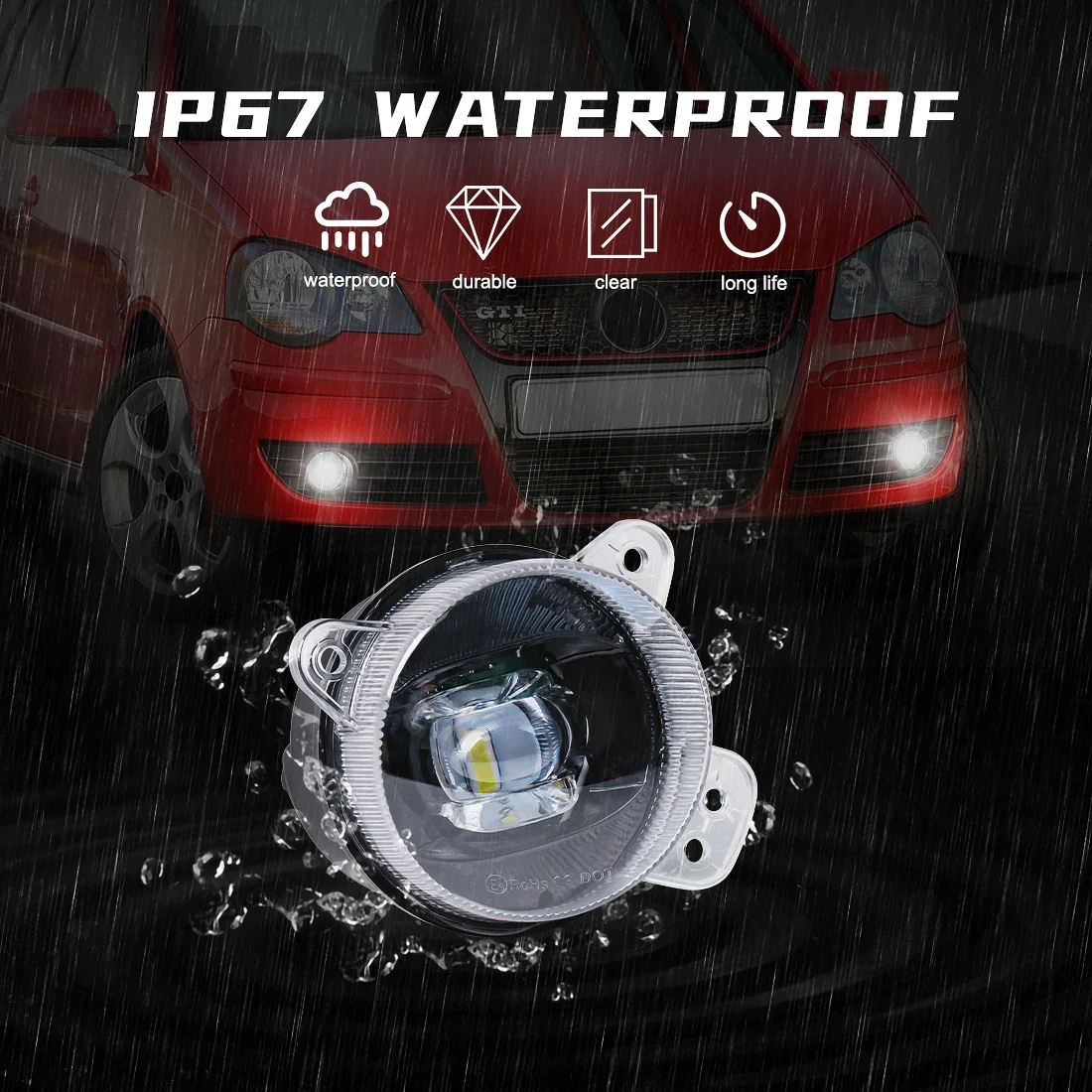 Światła przeciwmgielne LED do VW Volkswagen Polo T5 Transporter Multivan Caravelle Gol Skoda Fabia Mk1 Światło przeciwmgielne przedniego zderzaka Reflektory 12V — zdjęcie 6