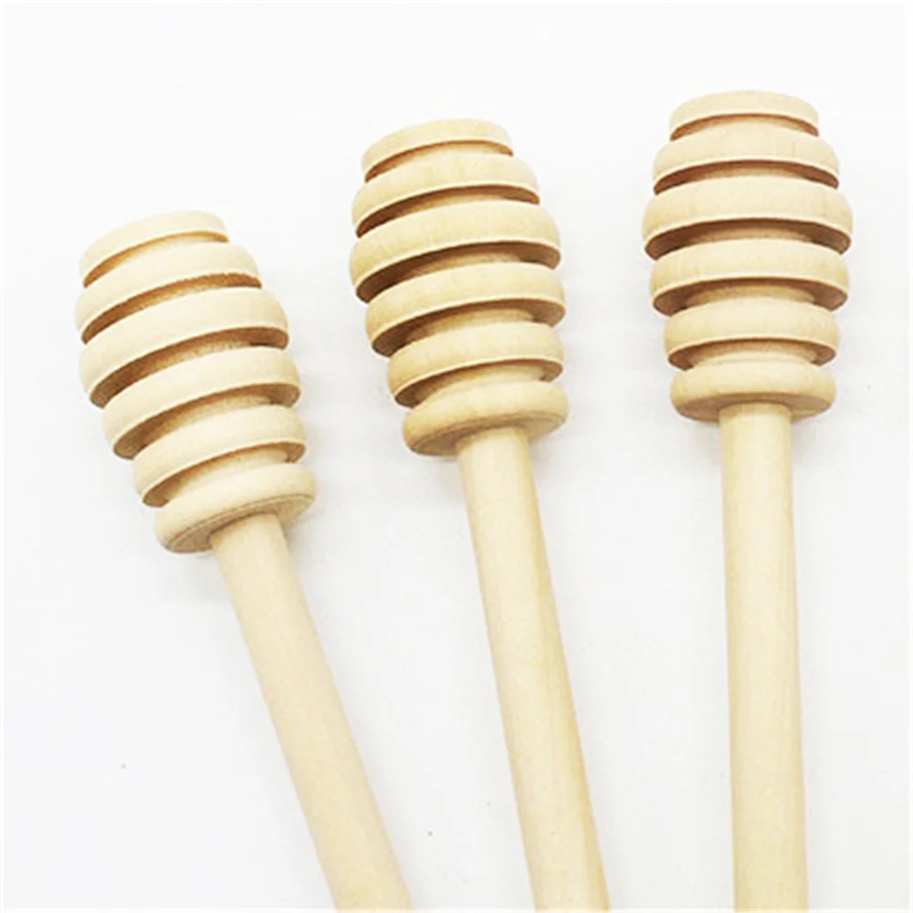 100 PCS Wooden Honey Dipper Stir Sticks for Syrups Honeycomb Mixing Stirrers Dispense Drizzle Wedding Party Gift Wholesale XB
