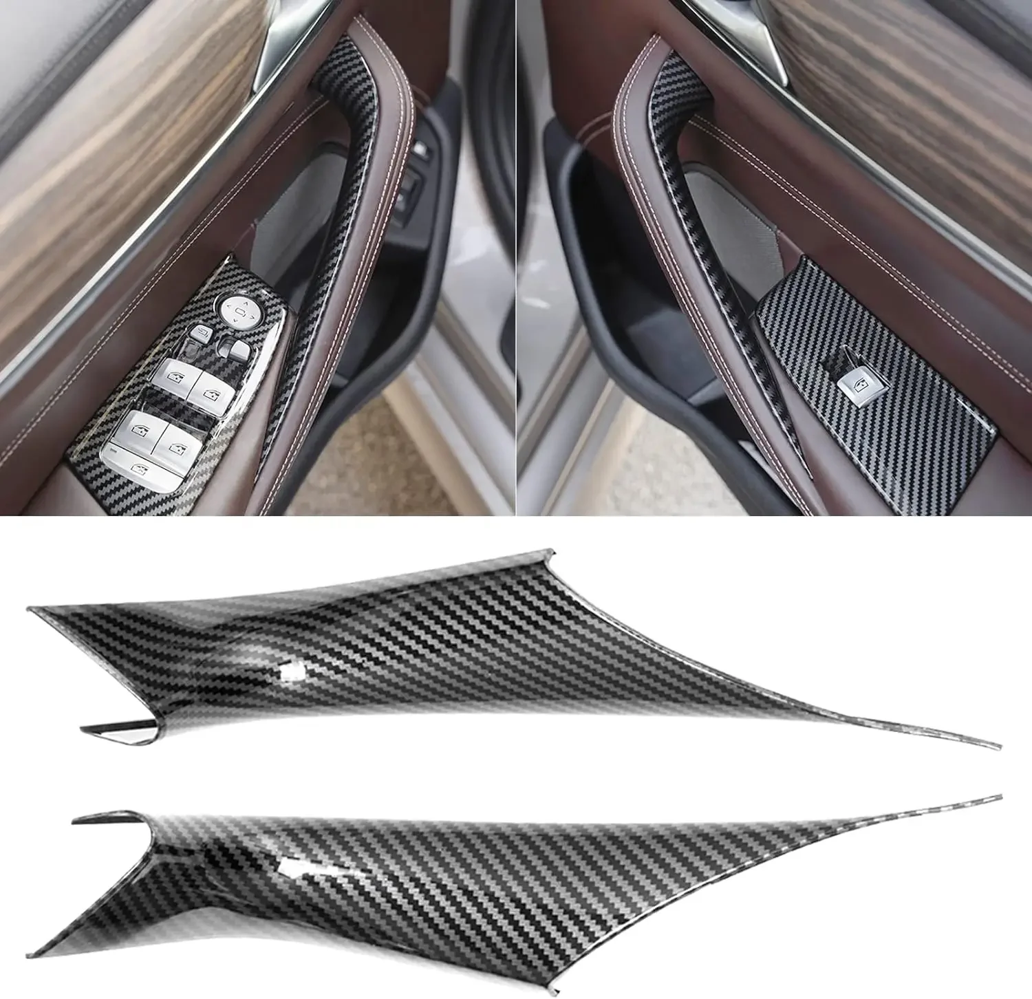 

Black Carbon Interior Door Handle Gloves Suitable For BMW 5 Series G30 G31 2018-2023