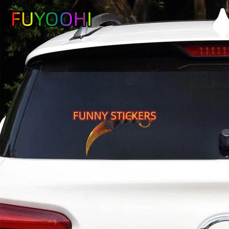 FUYOOHI CS GO Karambit Knife Auto Car Stickers Laptop Suitable for Any Flat and Smooth Clean Surface Decor