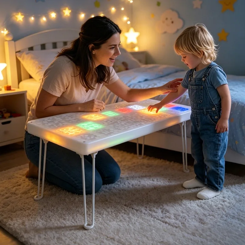 Children's interactive color enlightenment touch light up toy table baby reading and learning multi-purpose table