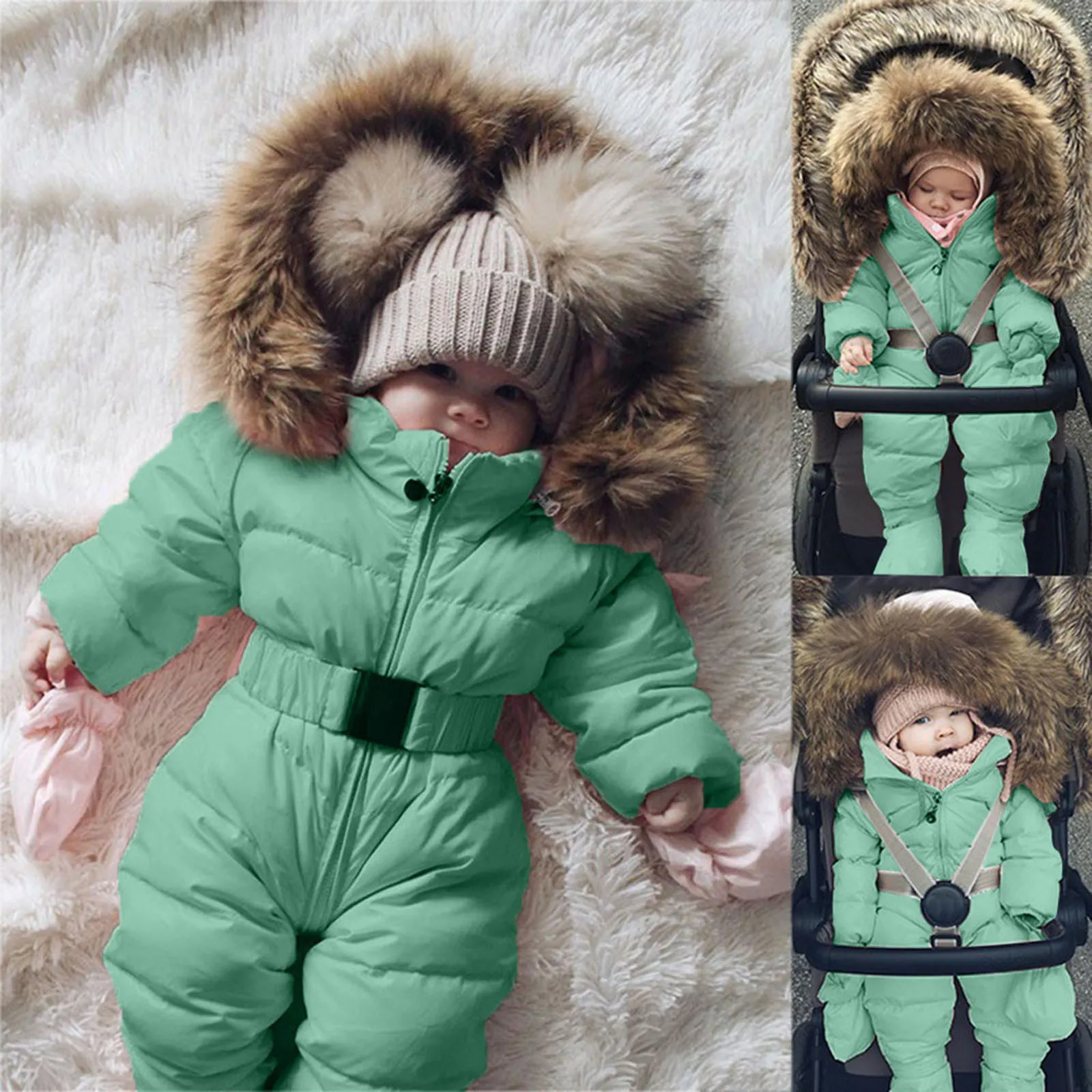 Jumpsuit Jacket Baby Coat Infant Baby Girls Warm Romper Snowsuit Romper Hooded Warm Outerwear Jacket Jumpsuit Coat Ski Clothes