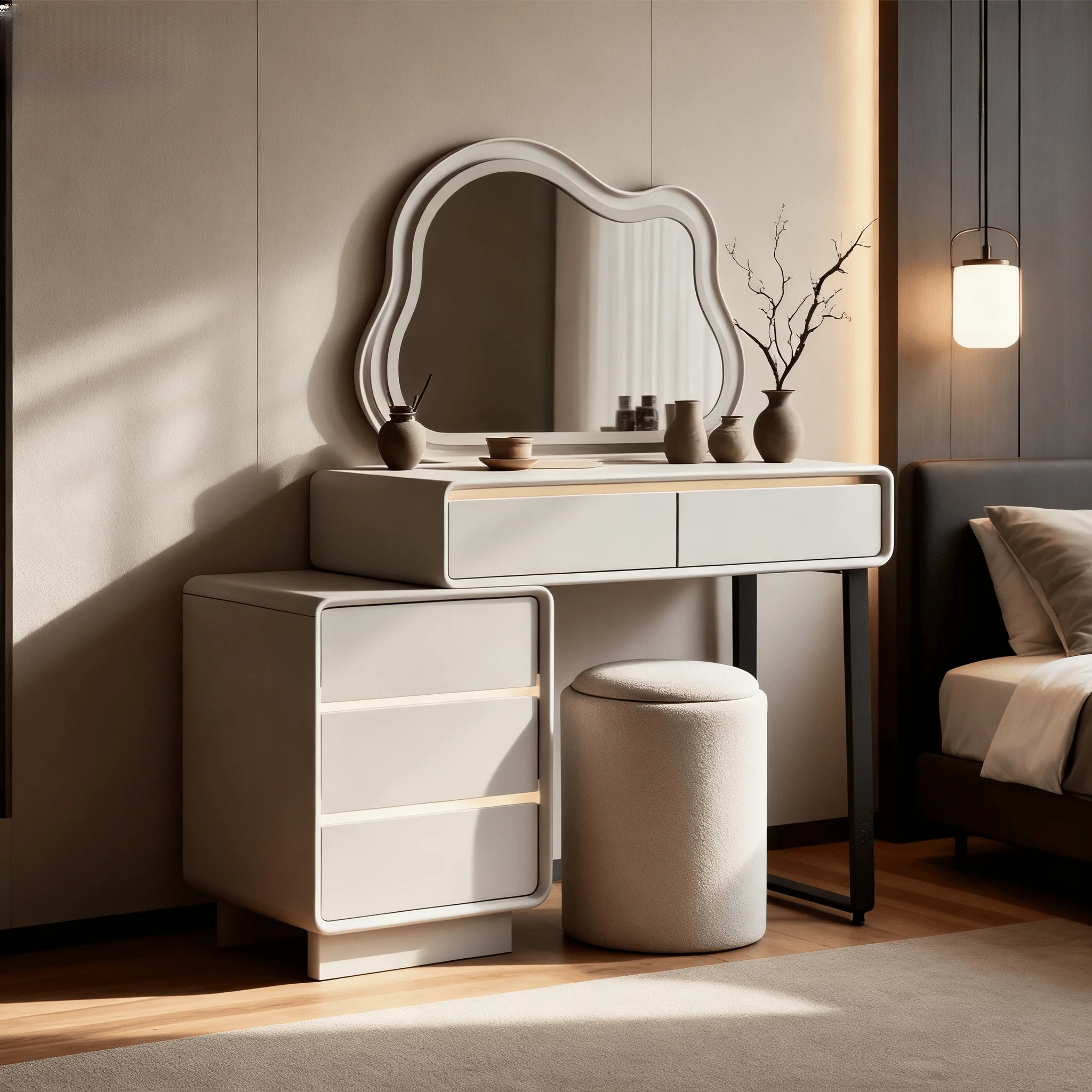 Dressing Table Modern Wooden Vanity Desk With Storage Drawers Sturdy Makeup Table For Bedroom