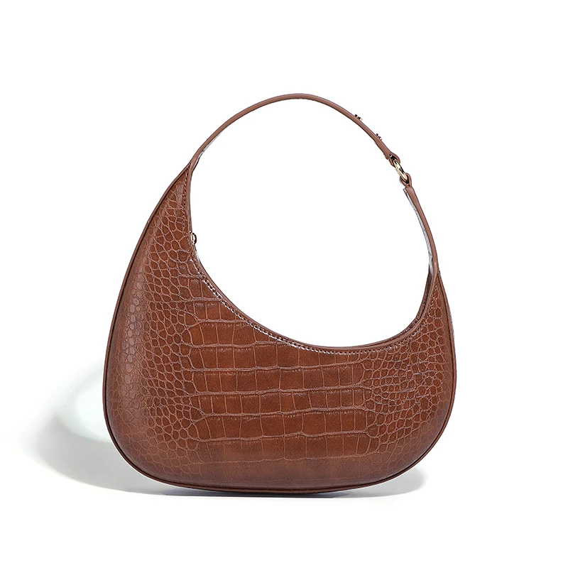 

Новая модная женская сумка осень/зима 2025 года — тонкая роскошная сумка в форме полумесяца с крокодиловым принтом