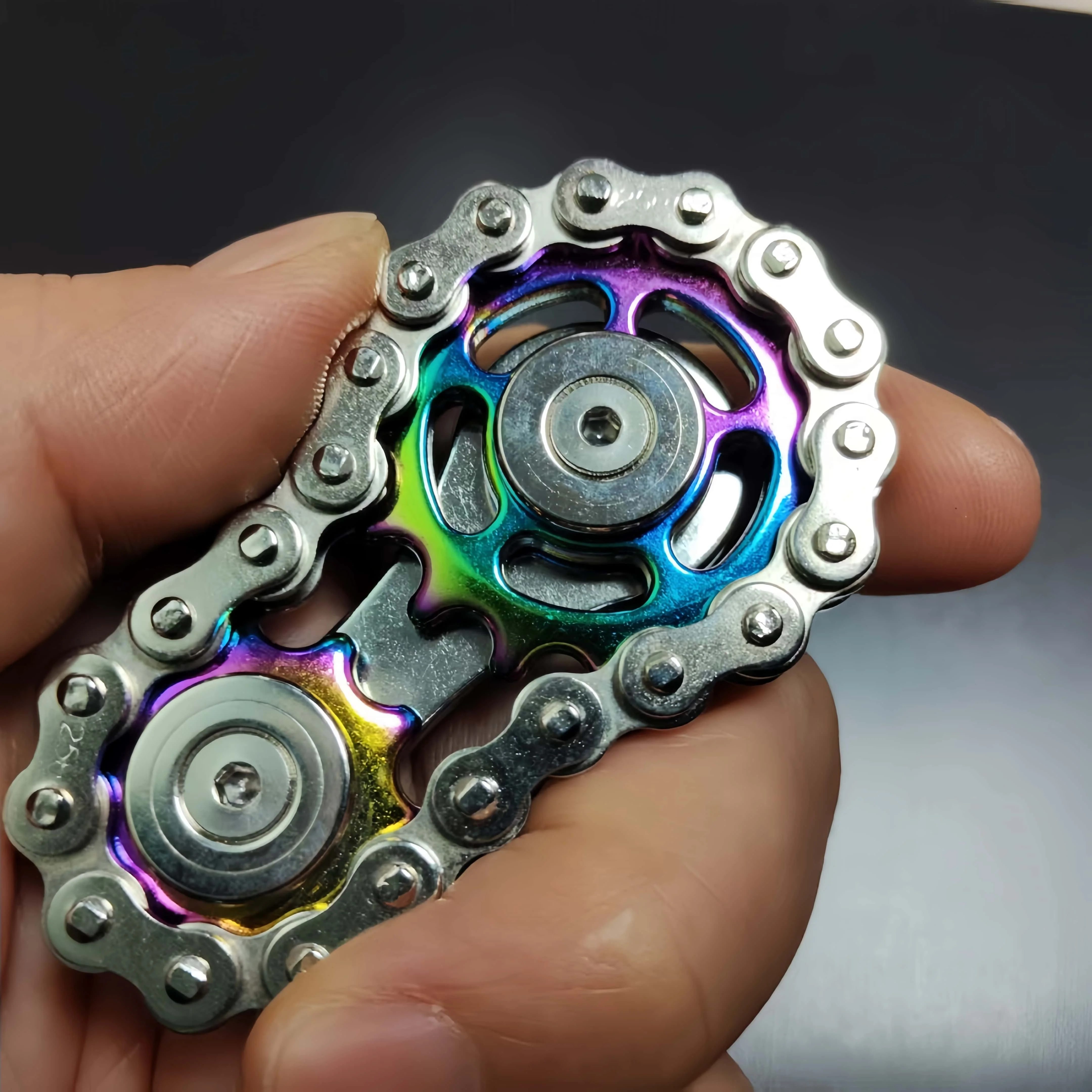 Sprockets Flywheel Fingertip Gyro Fidget Spinner Antistress Anxiety Metal Bike Chains EDC Spinner Fidget Toys For Adult Kids