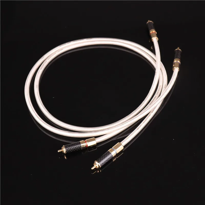 QED hifi audio cable 6N silver plated RCA 2to2 audio connection cable