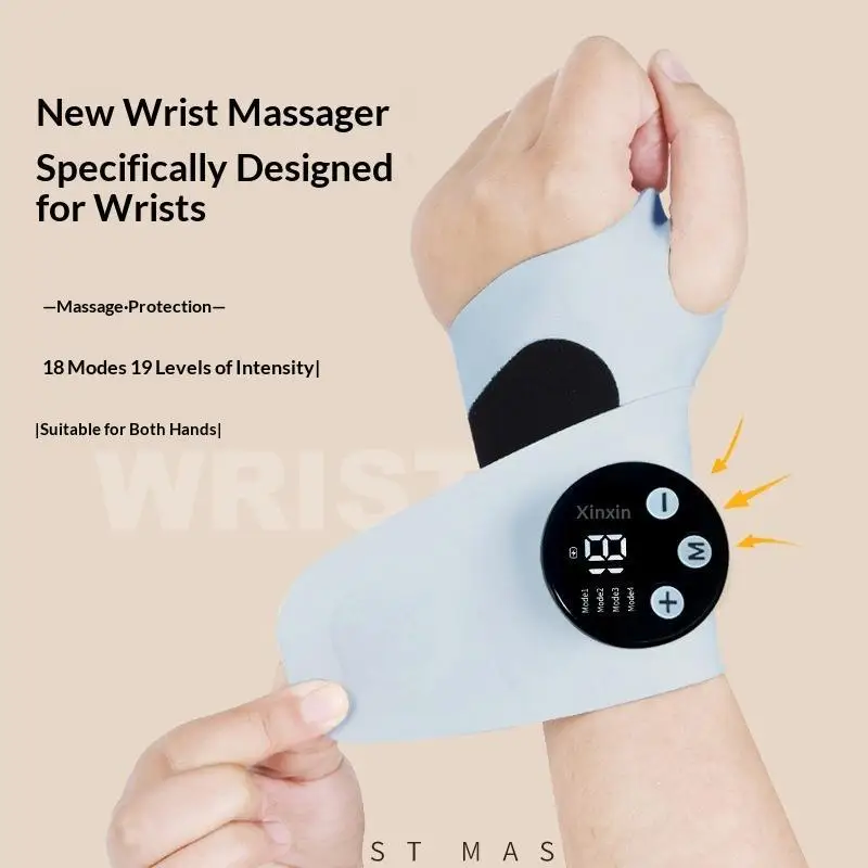 Electric Cordless Hand Wrist Massager Vibration Relieves Tenosynovitis Massager USB Rechargeable Carpal Tunnel Fatigue Relief