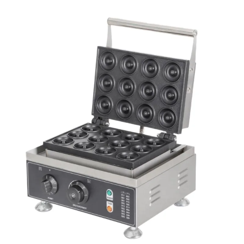 Electric donut maker for bakeries and restaurants with fruit powder, nuts, and milk donut waffle maker