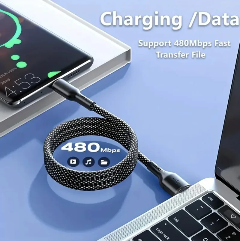 

Магнитный кабель USB-C на Type-C для быстрой зарядки iPhone 15, Xiaomi, USB-A на Type-C, для передачи данных и зарядки планшетов, MacBook, Samsung, 100 Вт