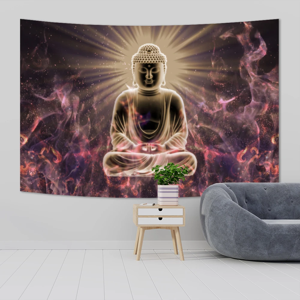 Buddha Statue Meditation Tapestrybohemian Beach Mat Tablecloth Wall Hanging Bedroom Dormitory Living Room Decoration