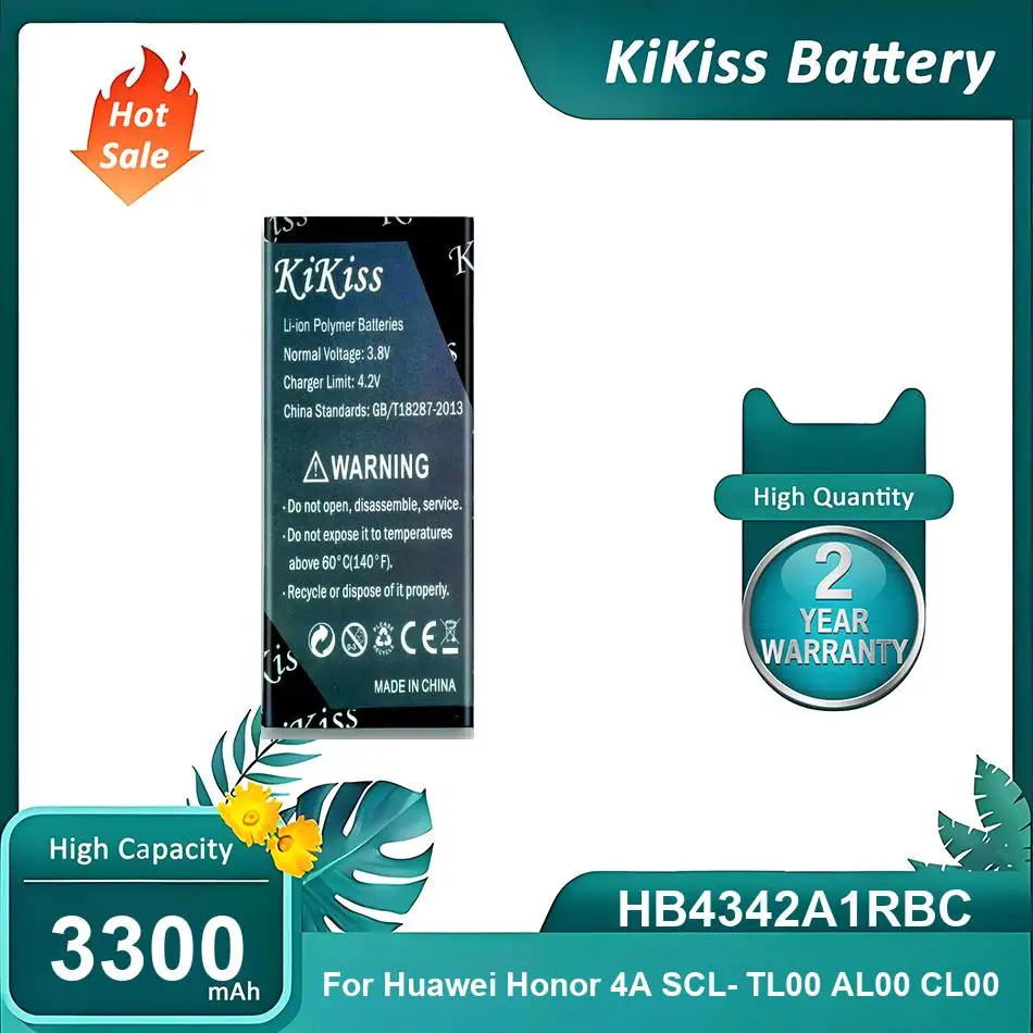 Batería KiKiss para Huawei Honor 4A Honor4A SCL-TL00 AL00 CL00,HB4342A1RBC,3300mAh