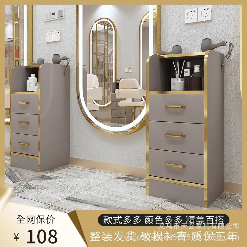 

Barber shop tool cabinet Hair salon special vertical type hair cutting rack tool table Solid wood multi-functional hair salon