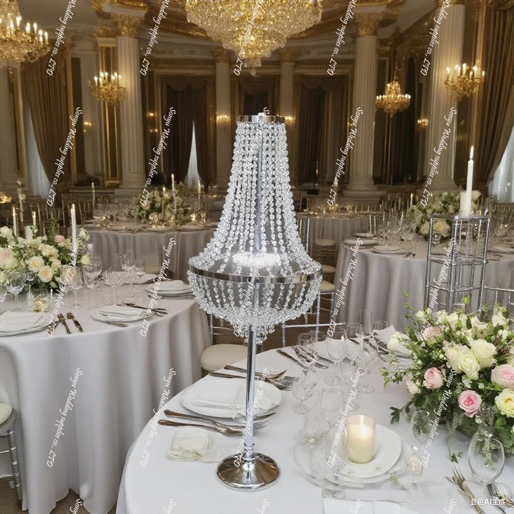 

10pcs)120cm-140cm)New Trend Modern LED Wedding Decoration Chandelier Luxury aisle decor Stand Floor table centerpieces Lamp for