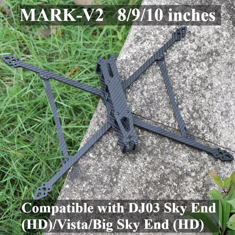 FPV Frame MARK4 V2 Carbon Fiber 8/9/10 Inch for Quadcopter compatible DJIO3HD/Vista/Air Unit racing aircraft frame upgrade parts